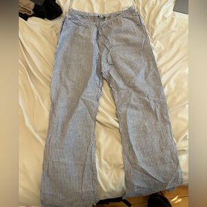 Brandy Melville Blue Striped Wide Leg Pants